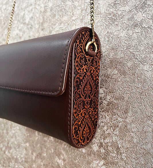 Carved Wood Classic Sling Bag: For the woman who cherishes the handmade