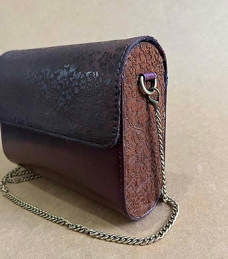 Wood and Leather Sling Bag