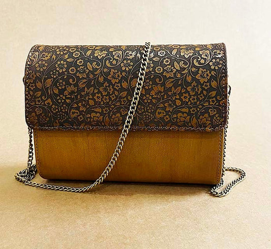 Timeless Craft, Modern Grace – Handcrafted Wooden & Leather sling Bag