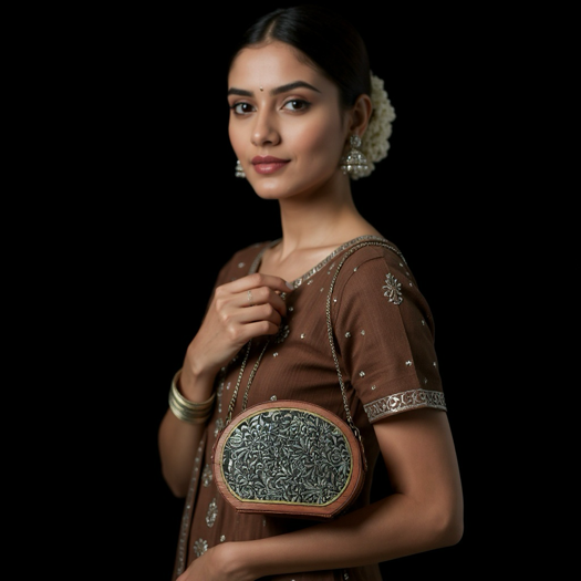 Handcrafted Wooden & Leather clutch – Inspired by Tradition, Made for Today