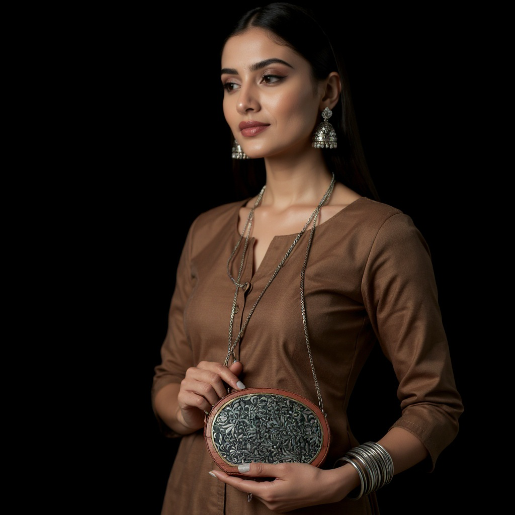 Handcrafted Wooden & Leather clutch – Inspired by Tradition, Made for Today