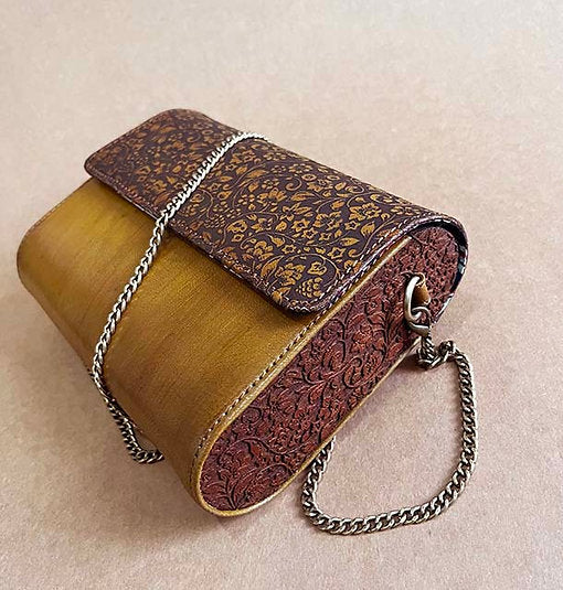 Timeless Craft, Modern Grace – Handcrafted Wooden & Leather sling Bag