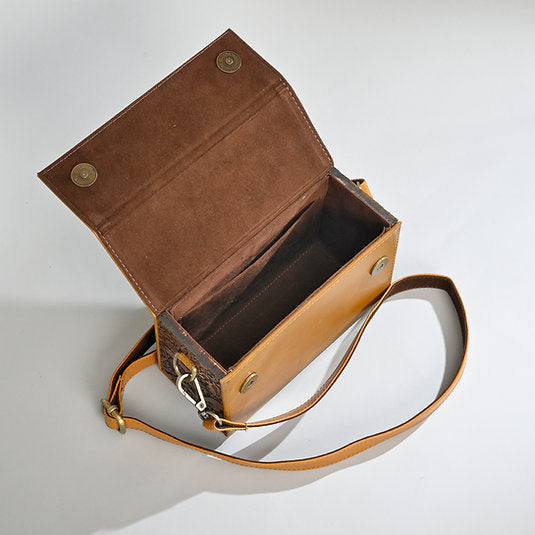 Classic Meets Craft – Handcrafted Teak Wood & Leather Bag