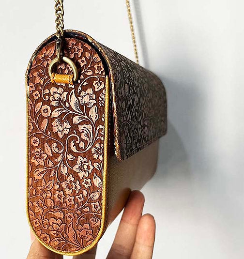Timeless Craft, Modern Grace – Handcrafted Wooden & Leather sling Bag
