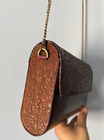 Wood and Leather Sling Bag