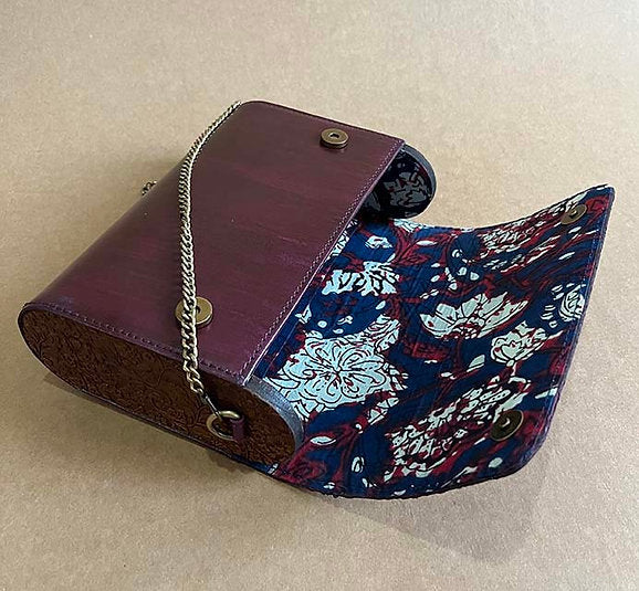 Wood and Leather Sling Bag