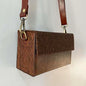Wood and Leather carved Sling Bag
