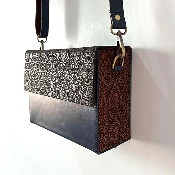 Authenticity in Every Detail – Carved Teak Wood &  Leather Purse