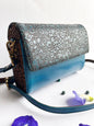 Carved Wood and leather Handmade sling bag:Elegance Etched in Every Detail