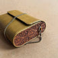 Handfinished carved wood and leather sling bag