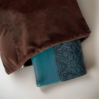 Handcrafted Wood and  Leather clutch – Inspired by Tradition: Handmade Sling bag Green